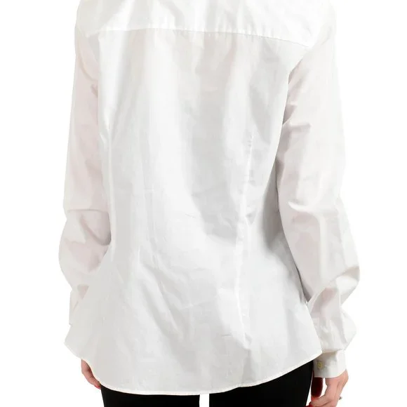 Viktor & Rolf Women's White Embellished Long Sleeve Blouse Top US L IT 44